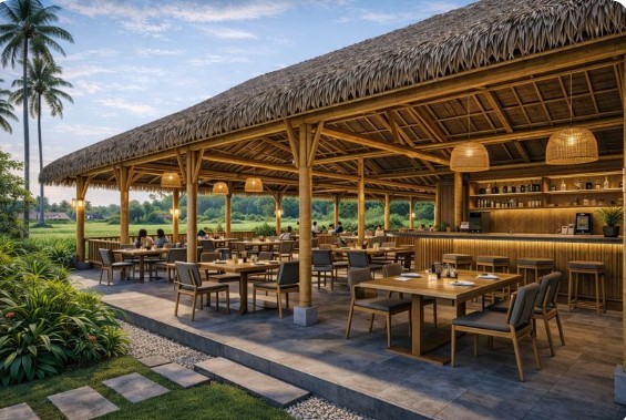 saung bambu tradisional