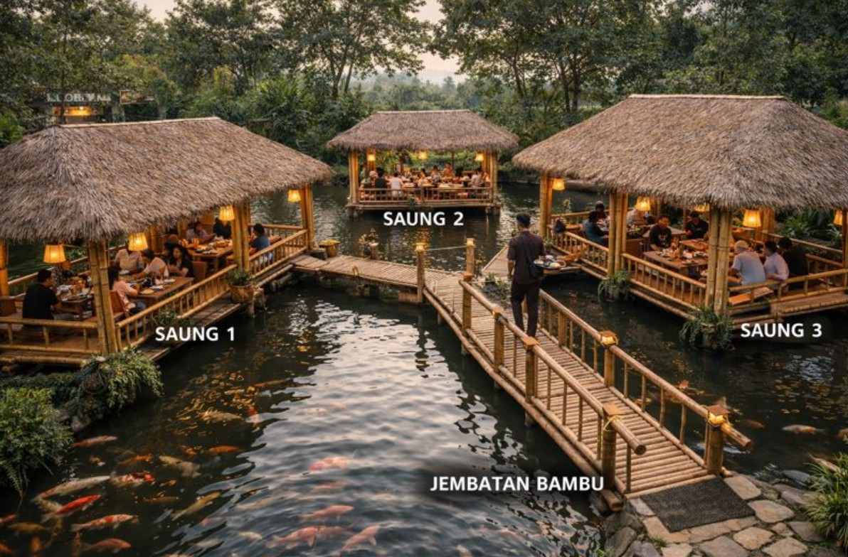 saung bambu rumah makan
