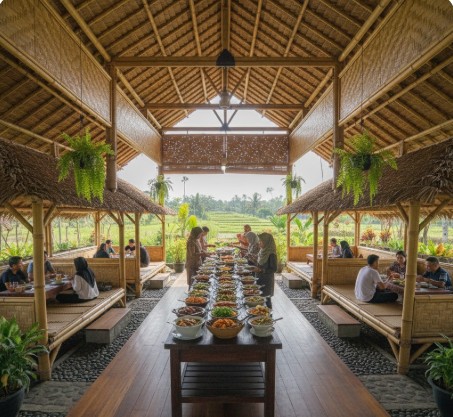 saung bambu lesehan